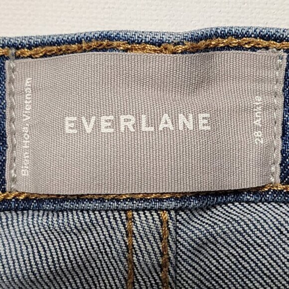Everlane Medium Wash Stretch Denim Mid Rise Slim Ankle Jeans - Picture 6 of 8